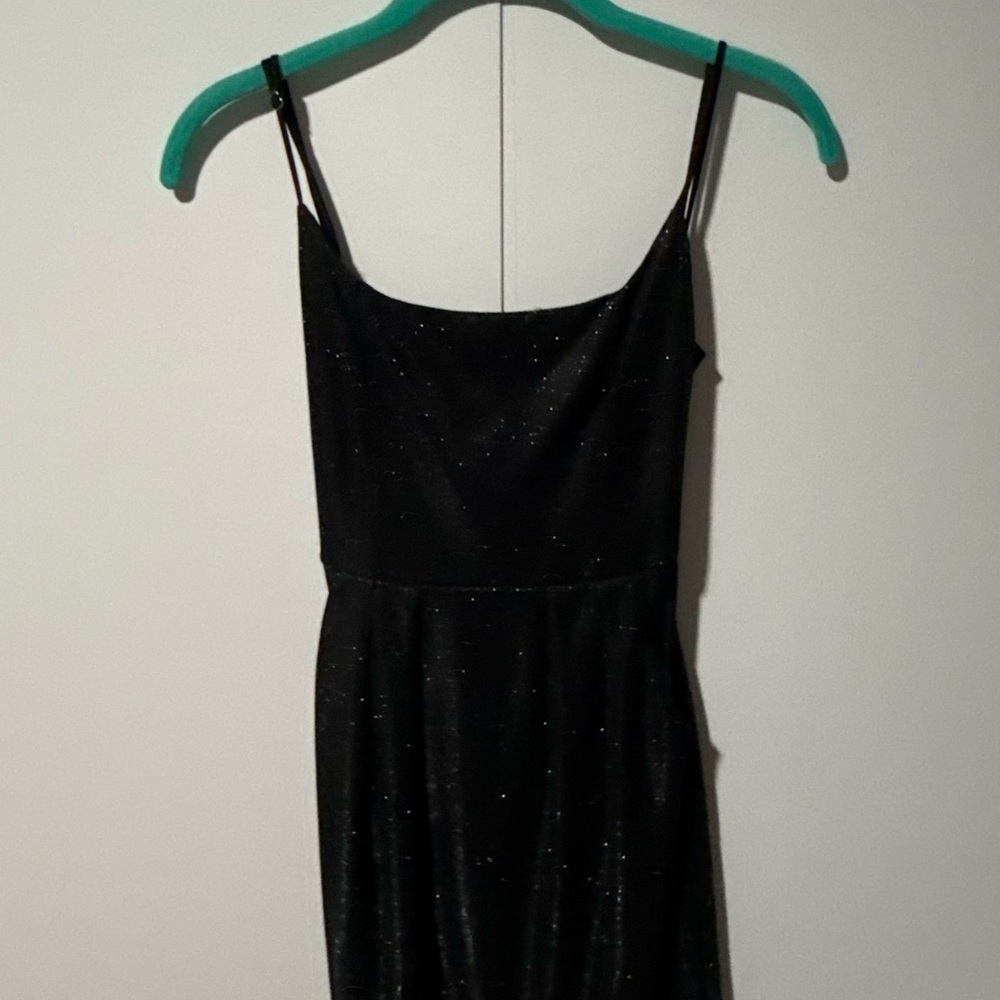 Lucy in the Sky Black Glitter Strapless Dress